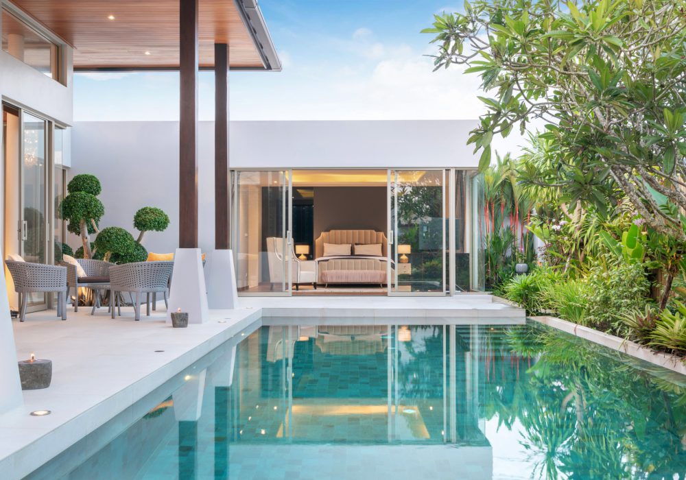 home-house-building-exterior-interior-design-showing-tropical-pool-villa-with-green-garden-bedroom